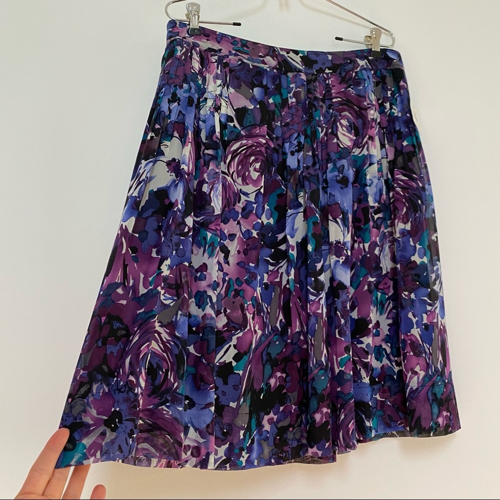 Kate Hill Silk Floral Skirt Size 10 NWT